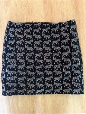 JCREW Factory Black Zebra Print Mini Skirt